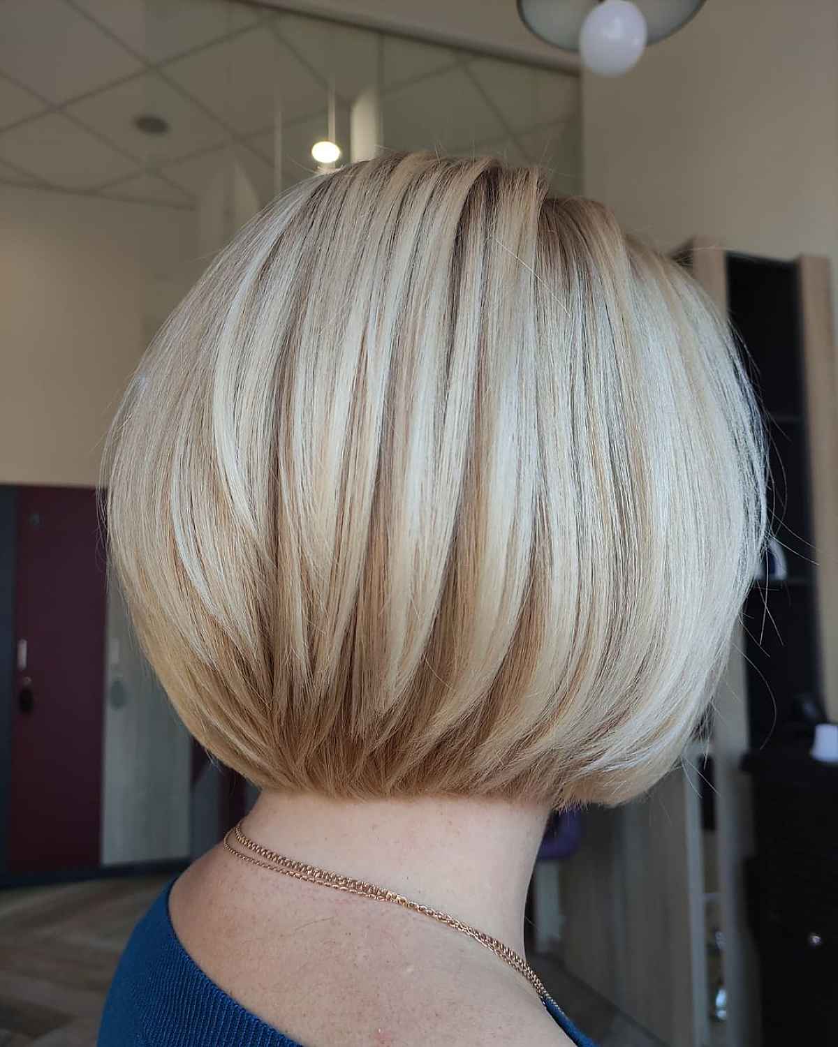 Classic short bob with layers for thin hair