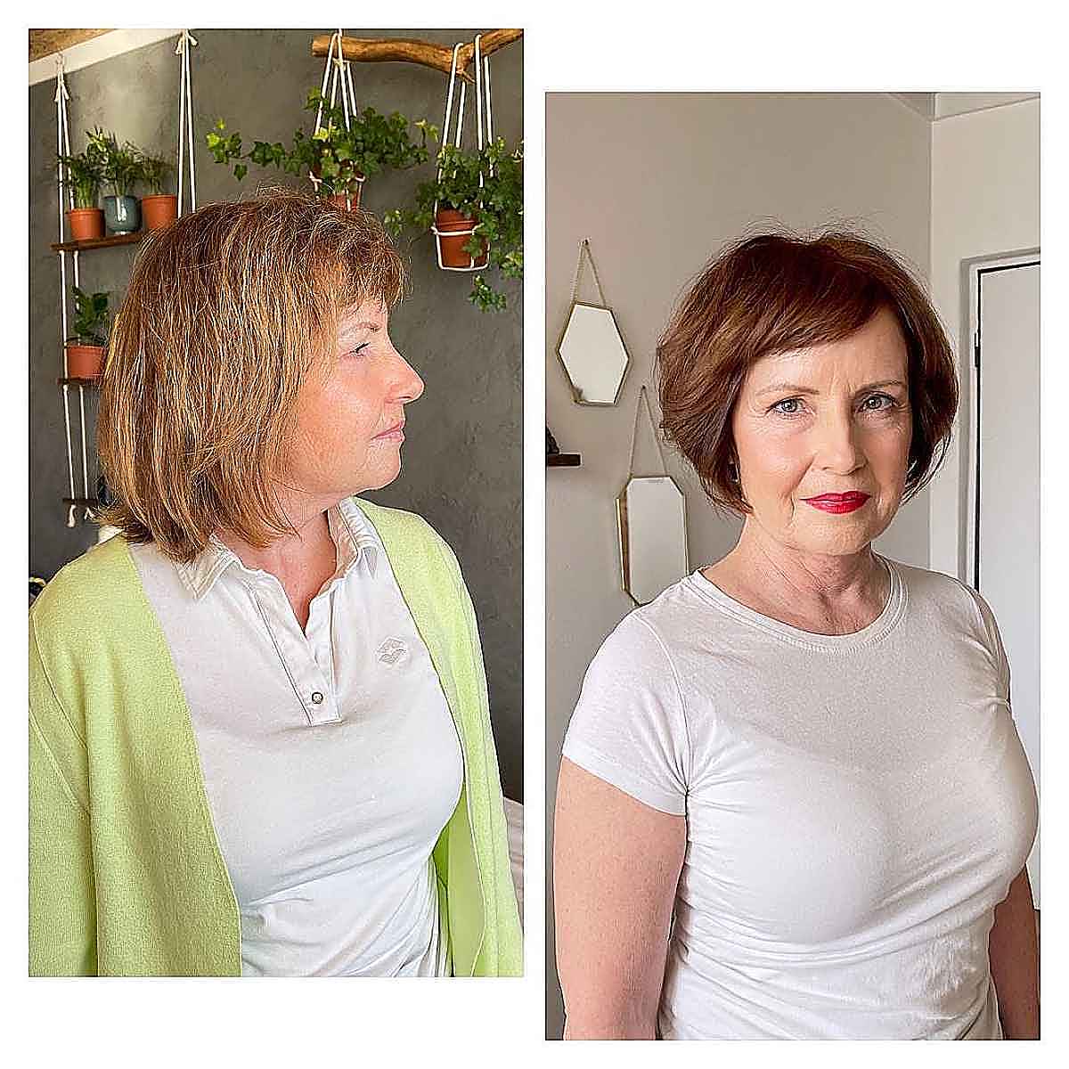 Short Bob with Side-Swept Bangs for 60 year olds
