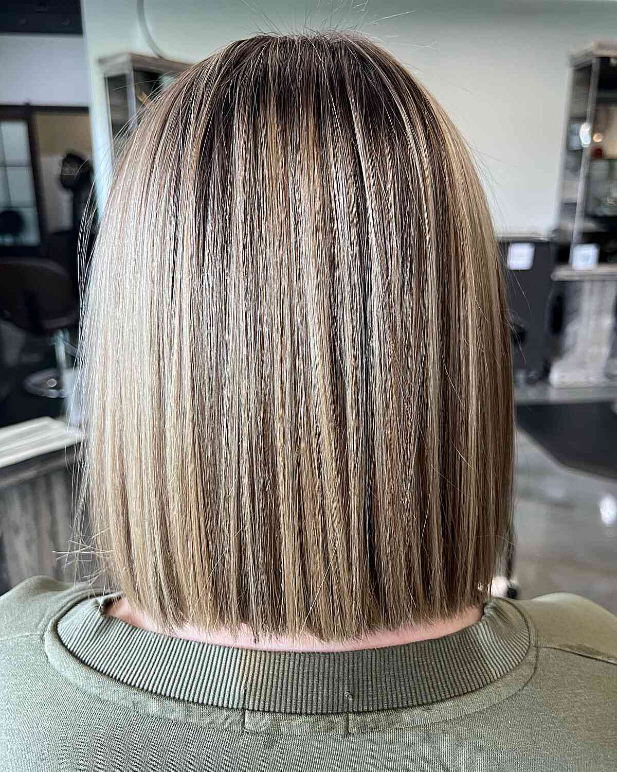Short Boxed Bob with Highlights and Lowlights