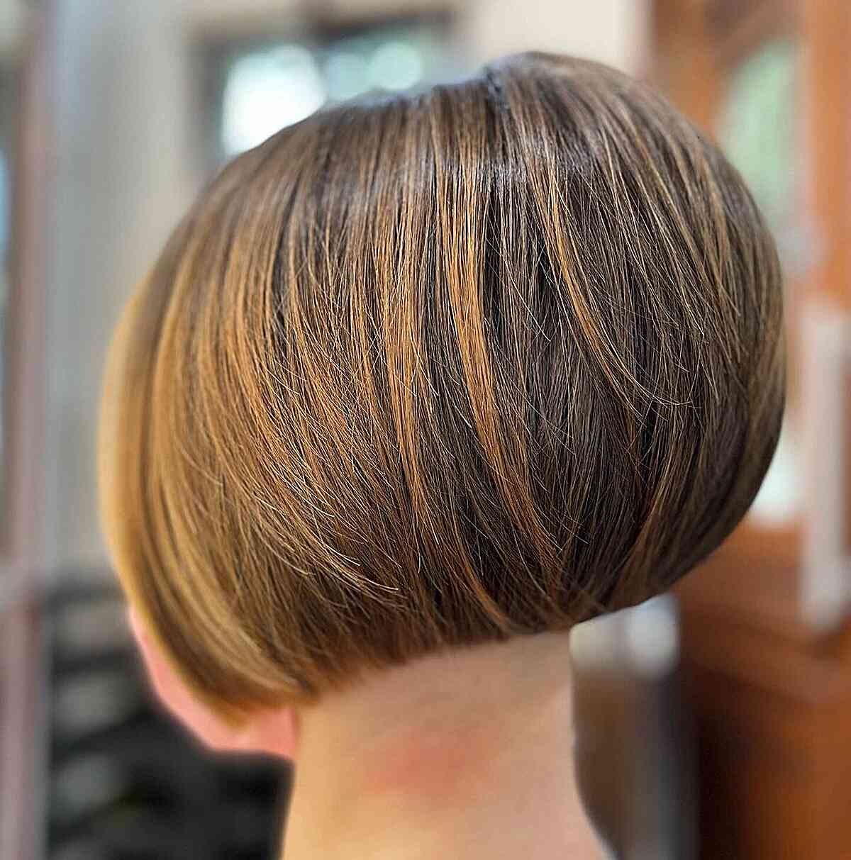 Short Brown Bob with Stacked Graduation