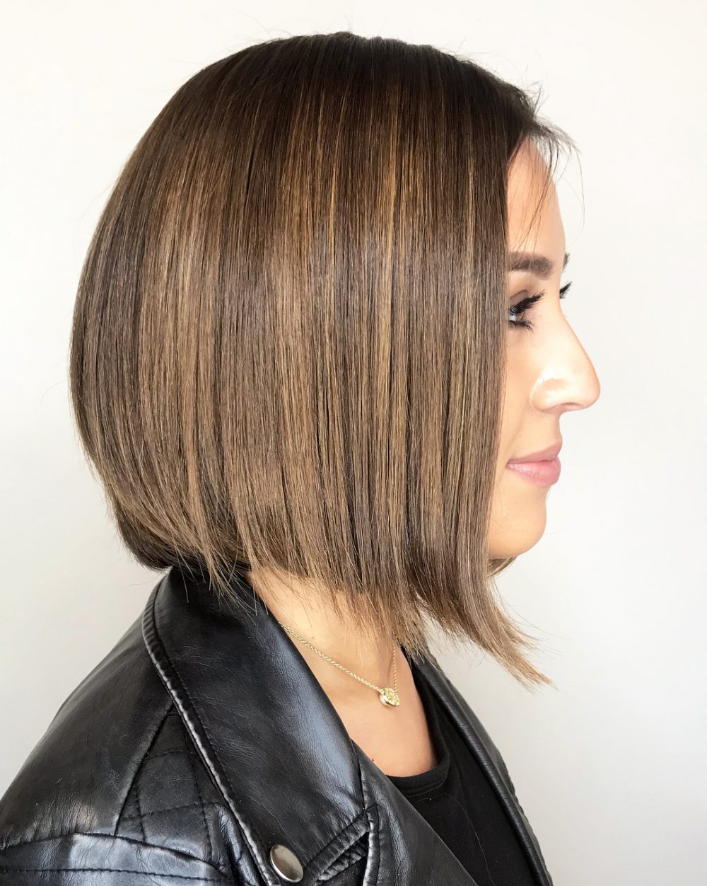 Short Brown Hair with Butter Blonde Highlights