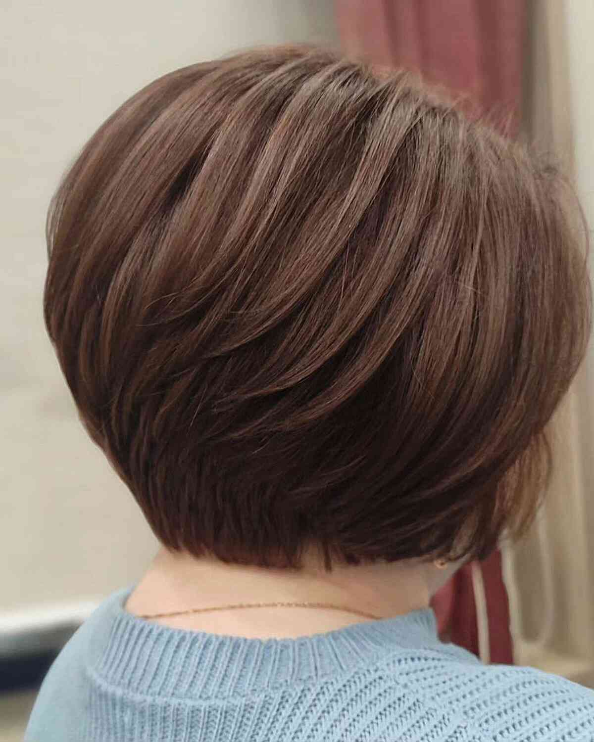 Short Brunette Hair with Visible Layering