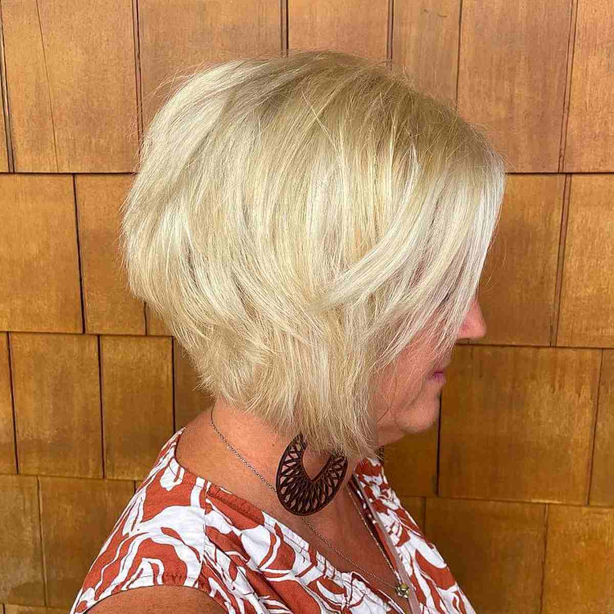 Mature short and choppy a-line cut for ladies over fifty