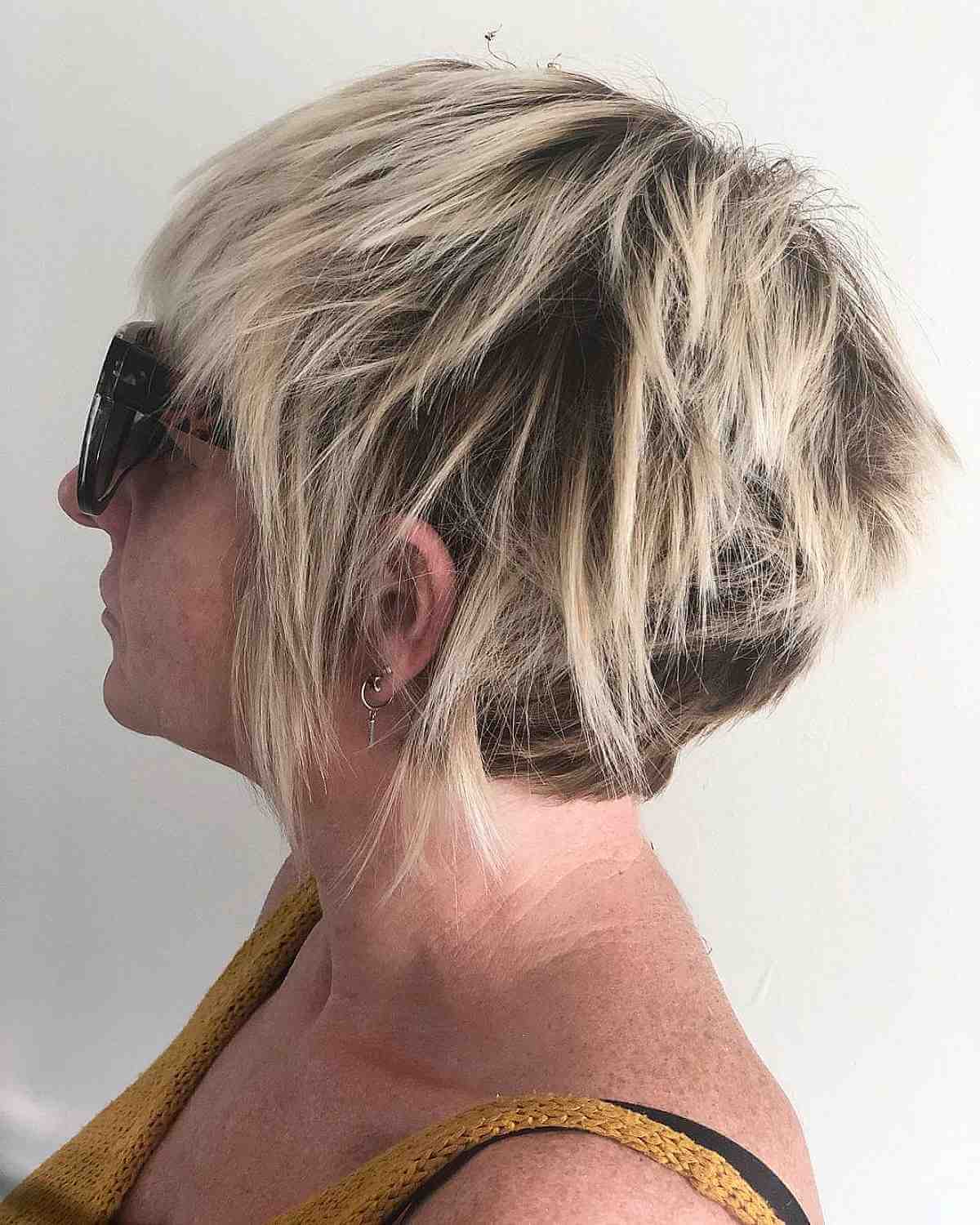Short Choppy Bixie Cut with Messy Layers
