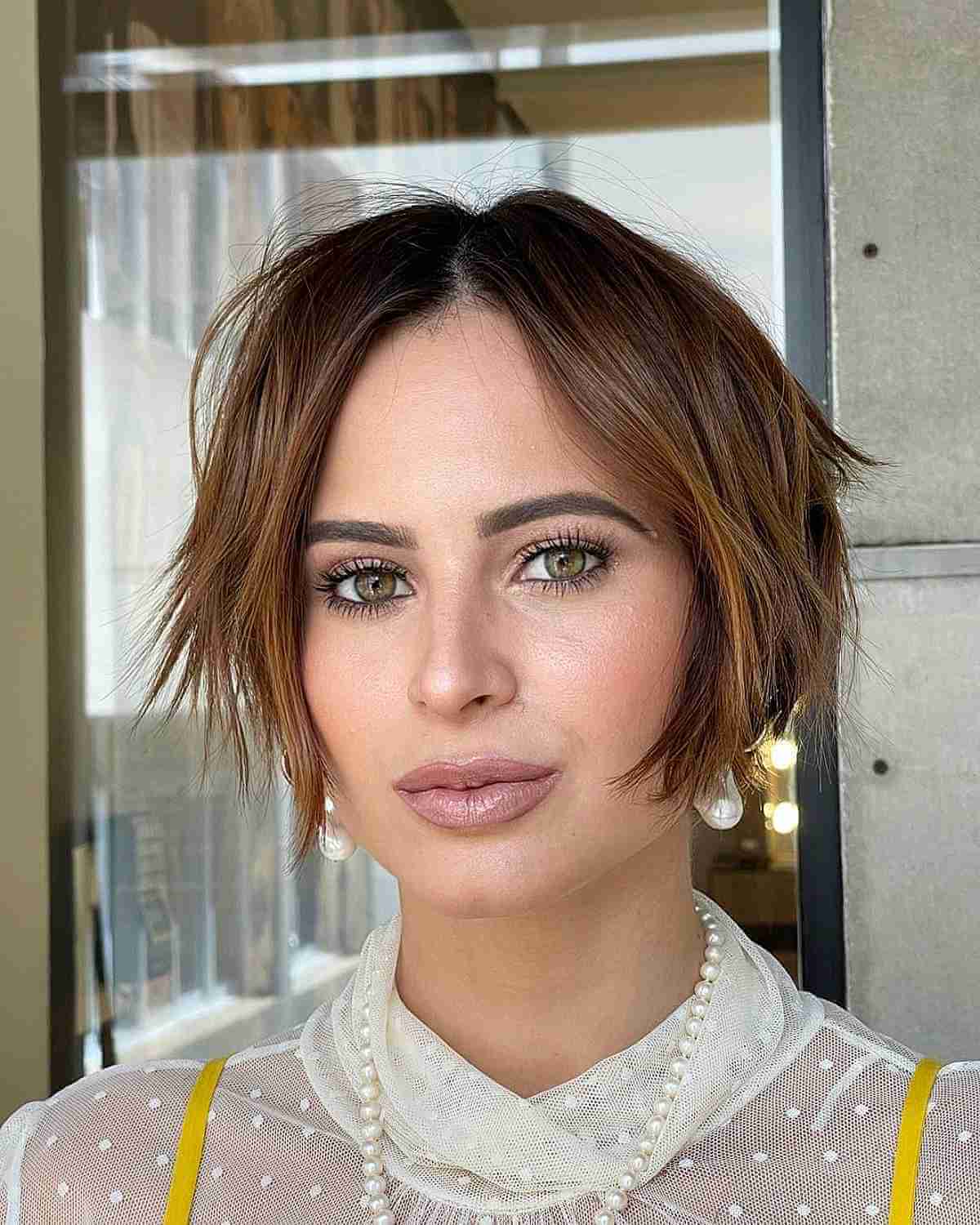 Short Choppy Bob with Layers for Thin Hair at Jaw-Length
