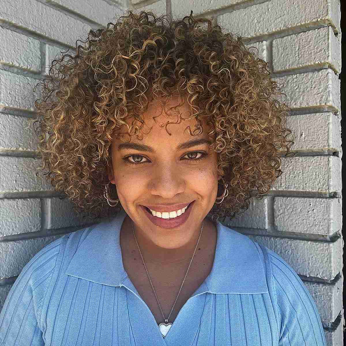 Short Corkscrew Curly Haircut for Black Women