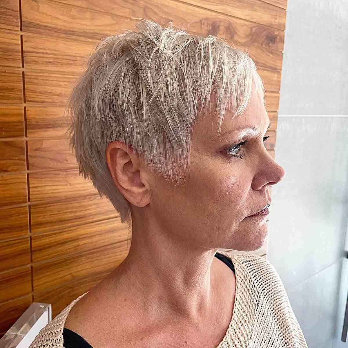 Cropped Cut with Layers for Fine-Haired Women Over 50