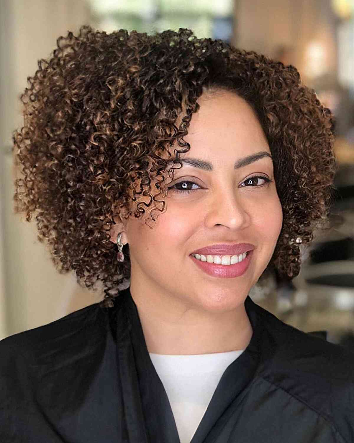 Short Curly Bob Cut for Older Women with Fuller Face Shapes