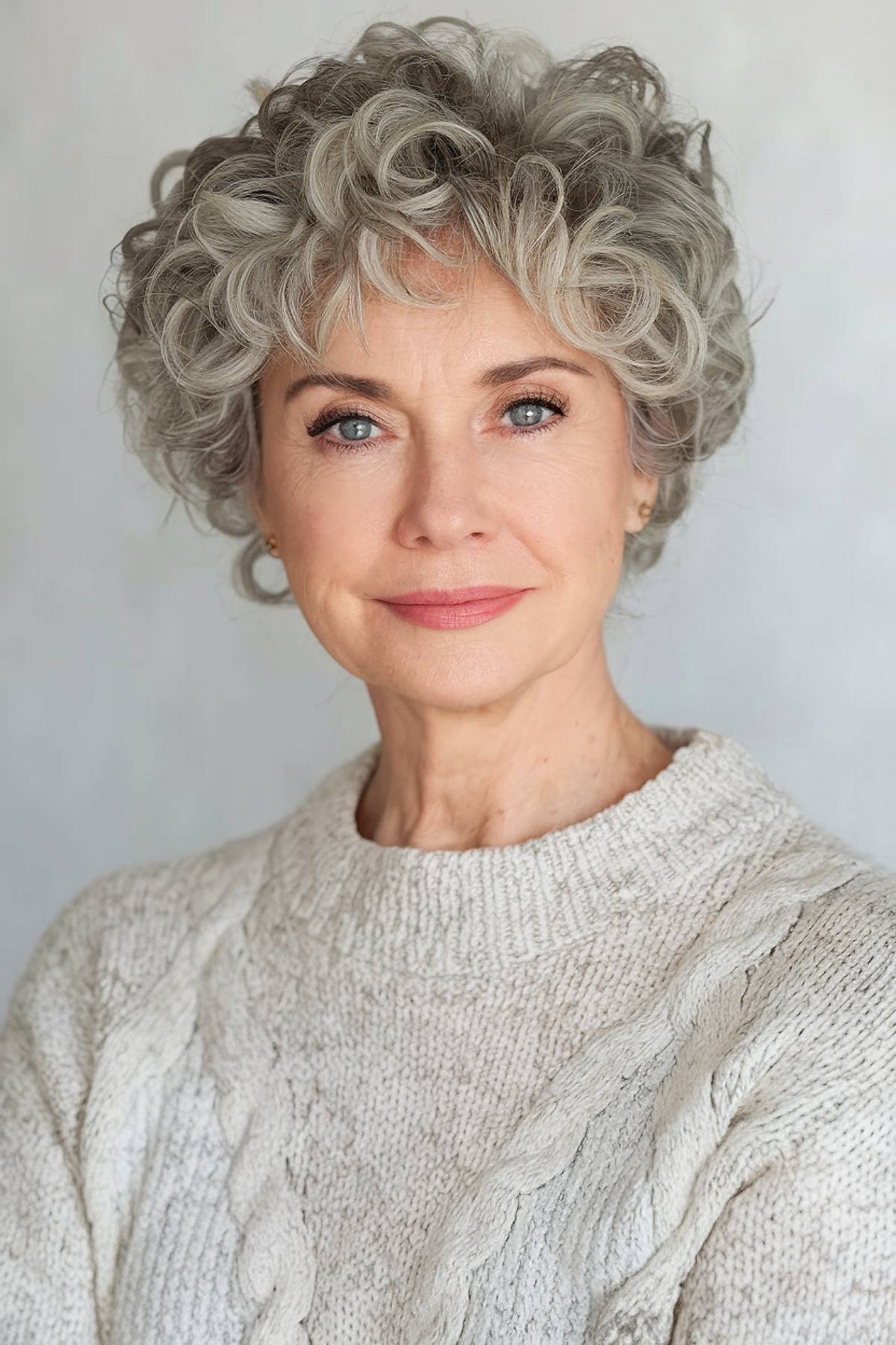 short curly hairstyle for women over 50