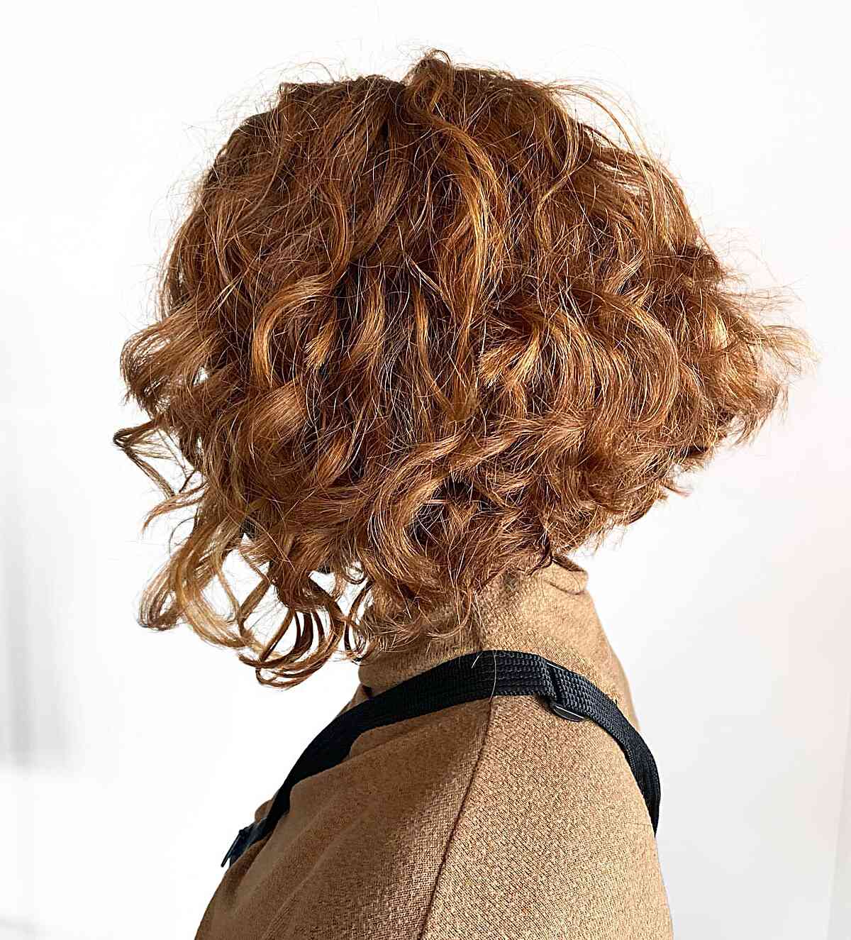 Stacked bob for curly hair