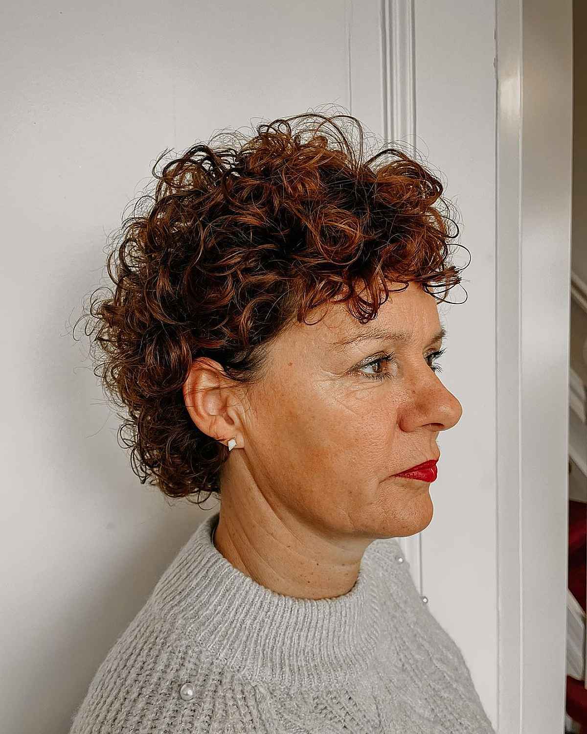 Easy short curly thin hair for older women