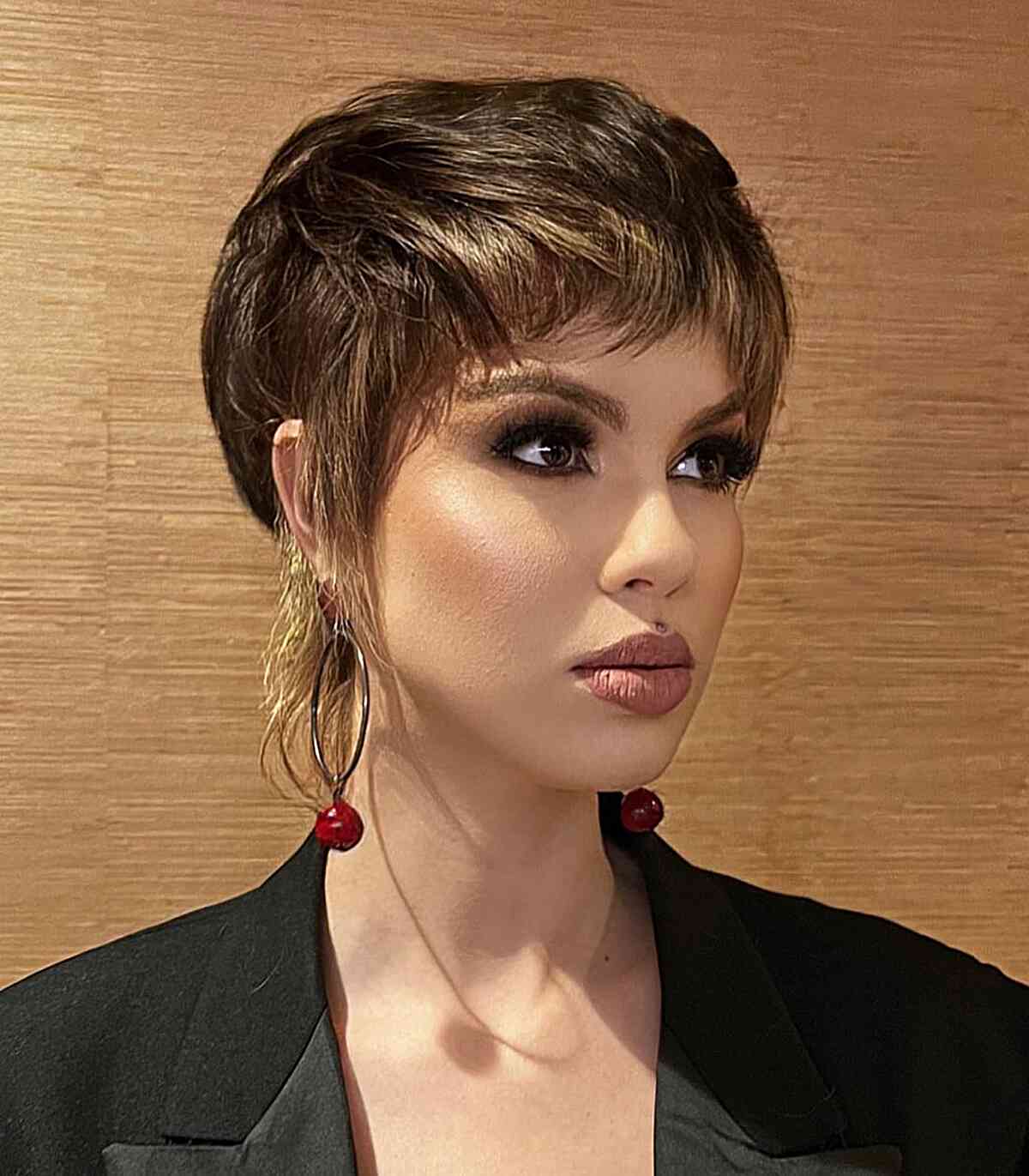 Short Edgy Pixie Mullet with Layers for thick hair