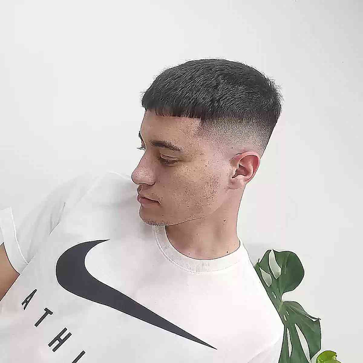 Short Faded Modern Cropped Cut with Shaved Sides
