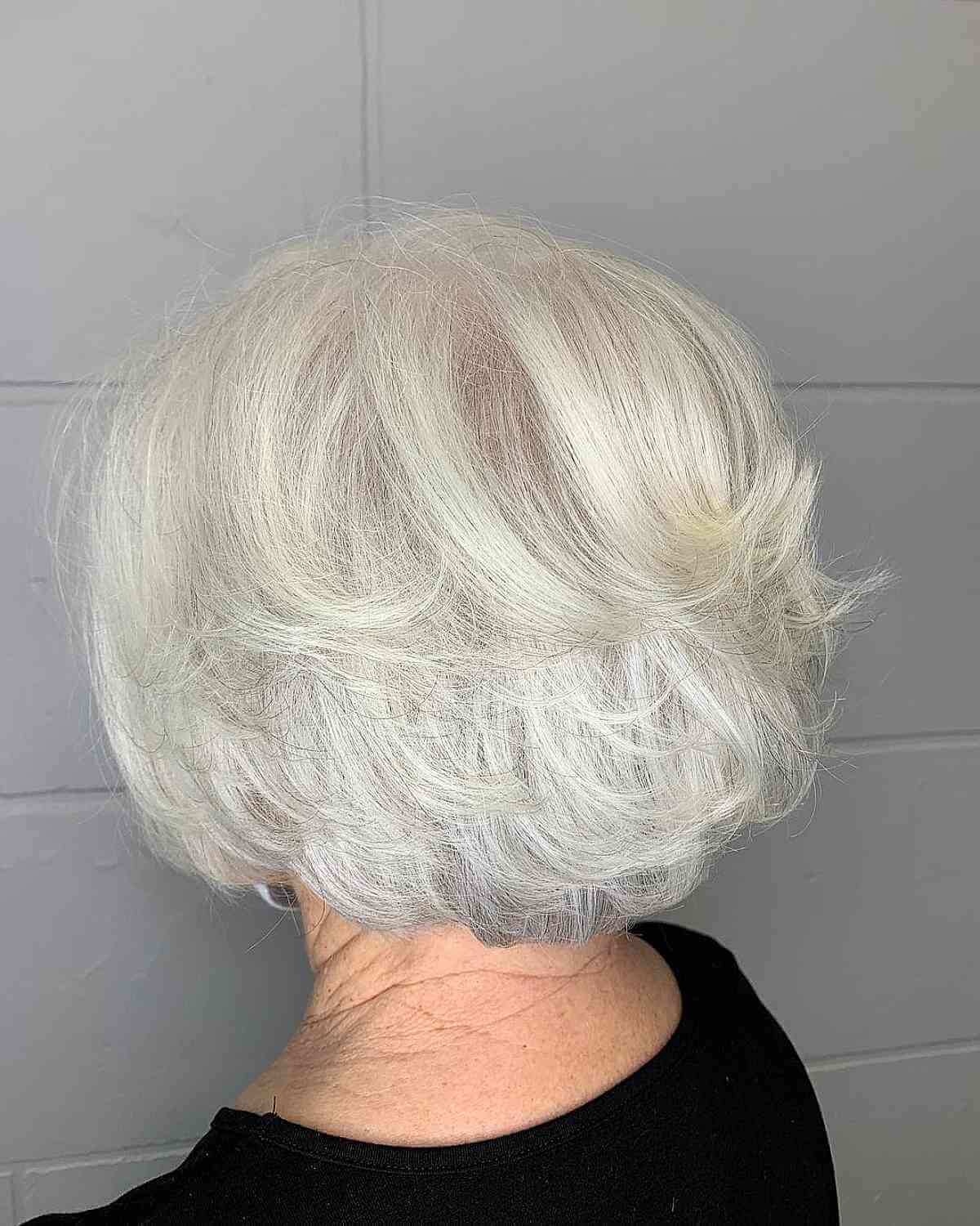 Short Feathered Bob for Thinning Hair for seventy-year-olds