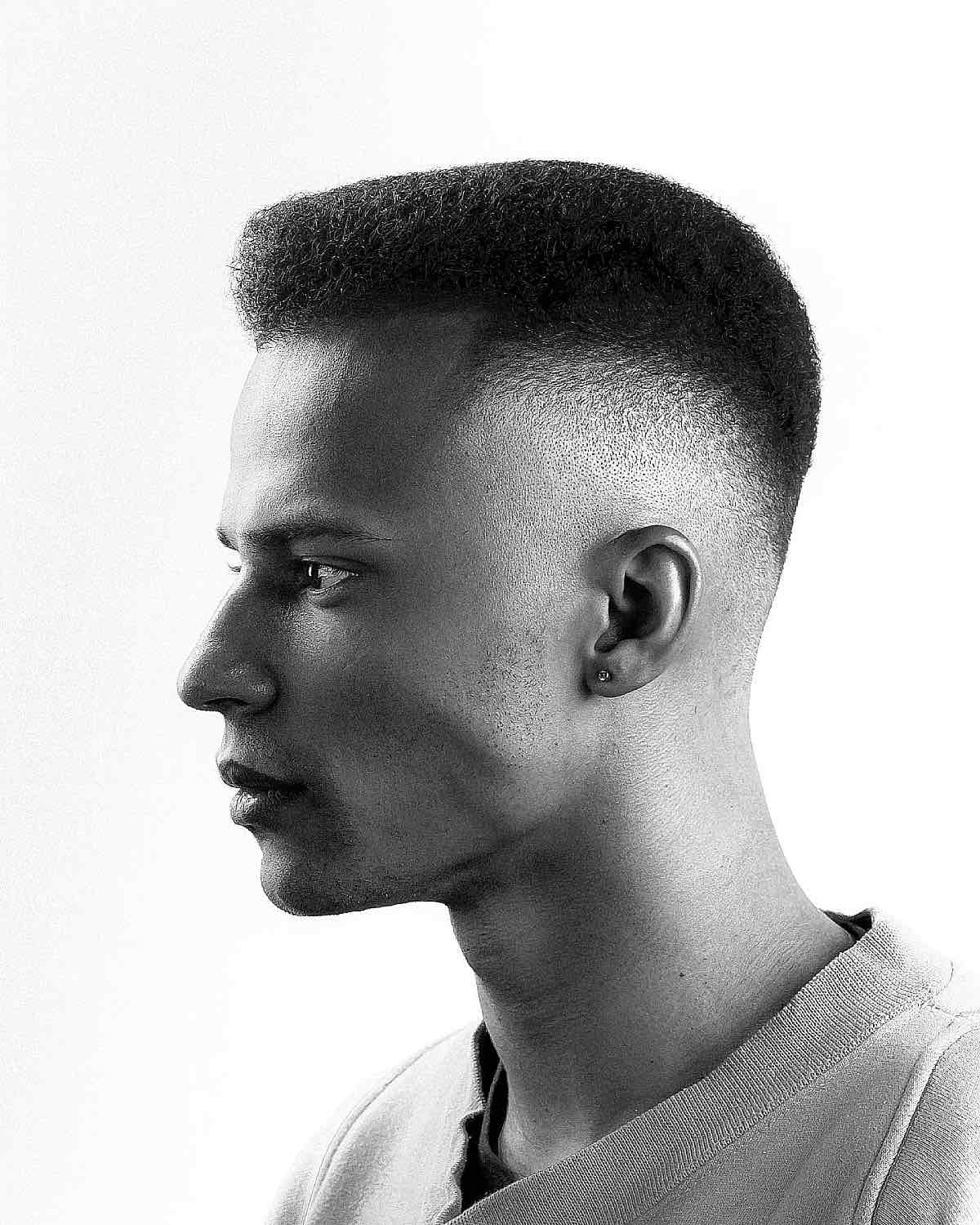 short flat top with a skin fade