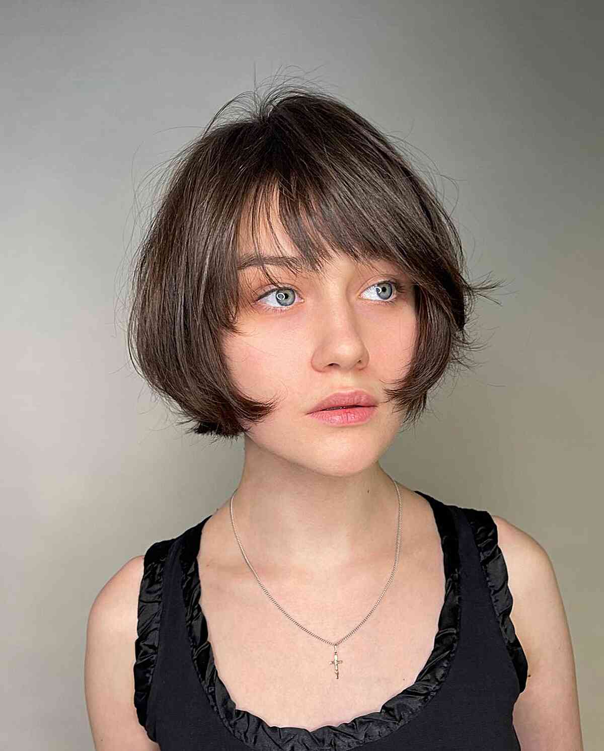 Short French Bob Cut Hair with Face-Hugging Layers