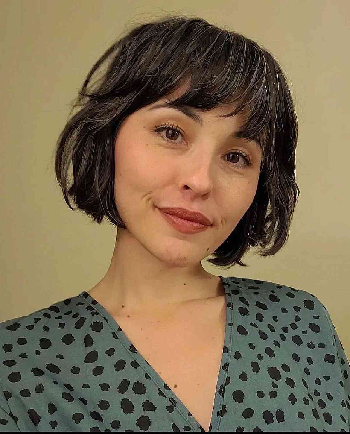 Short French Bob with Layers and Wispy Bangs