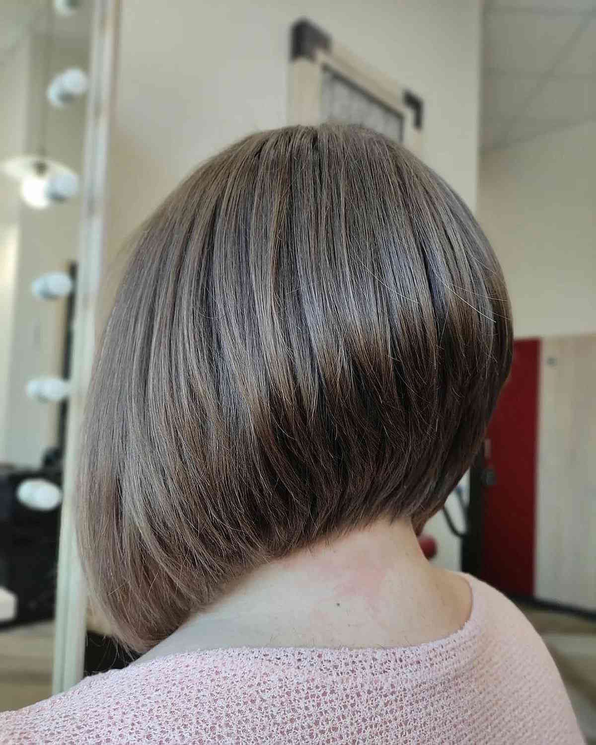Short Graduated Inverted Bob with Layers for Thick Hair