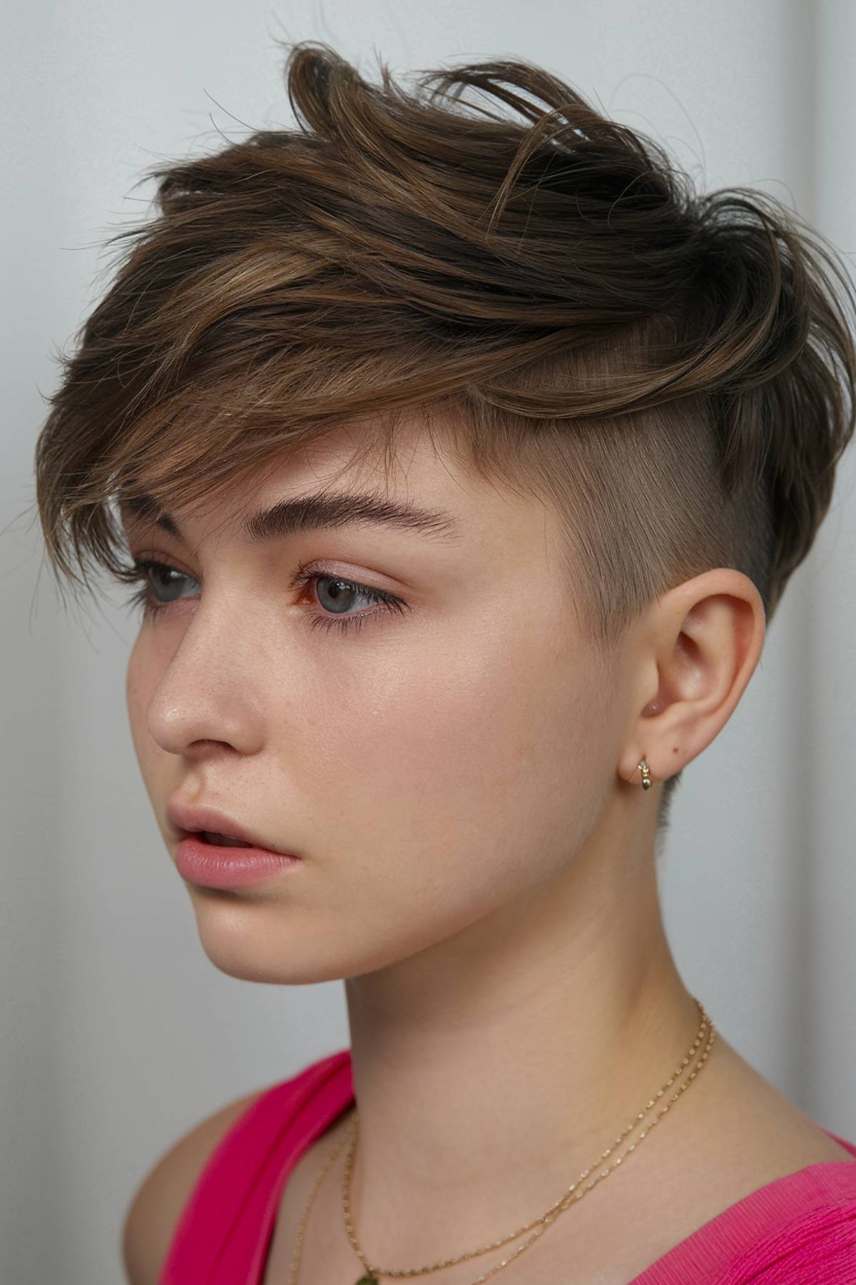 Short hair cut with shaved sides