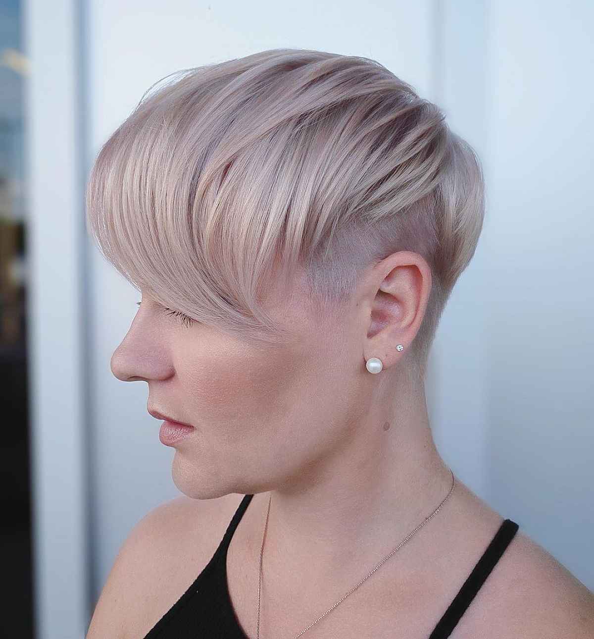 Short Hair with an Undercut and Swooping Bangs