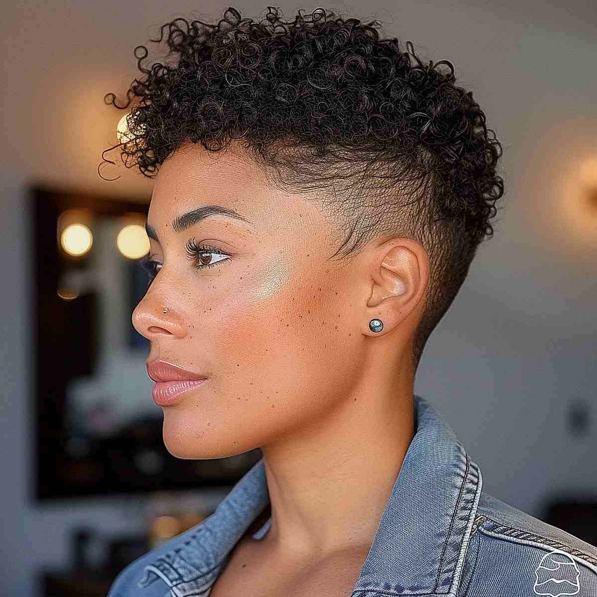Short Hair for Black Woman with an Oval Face