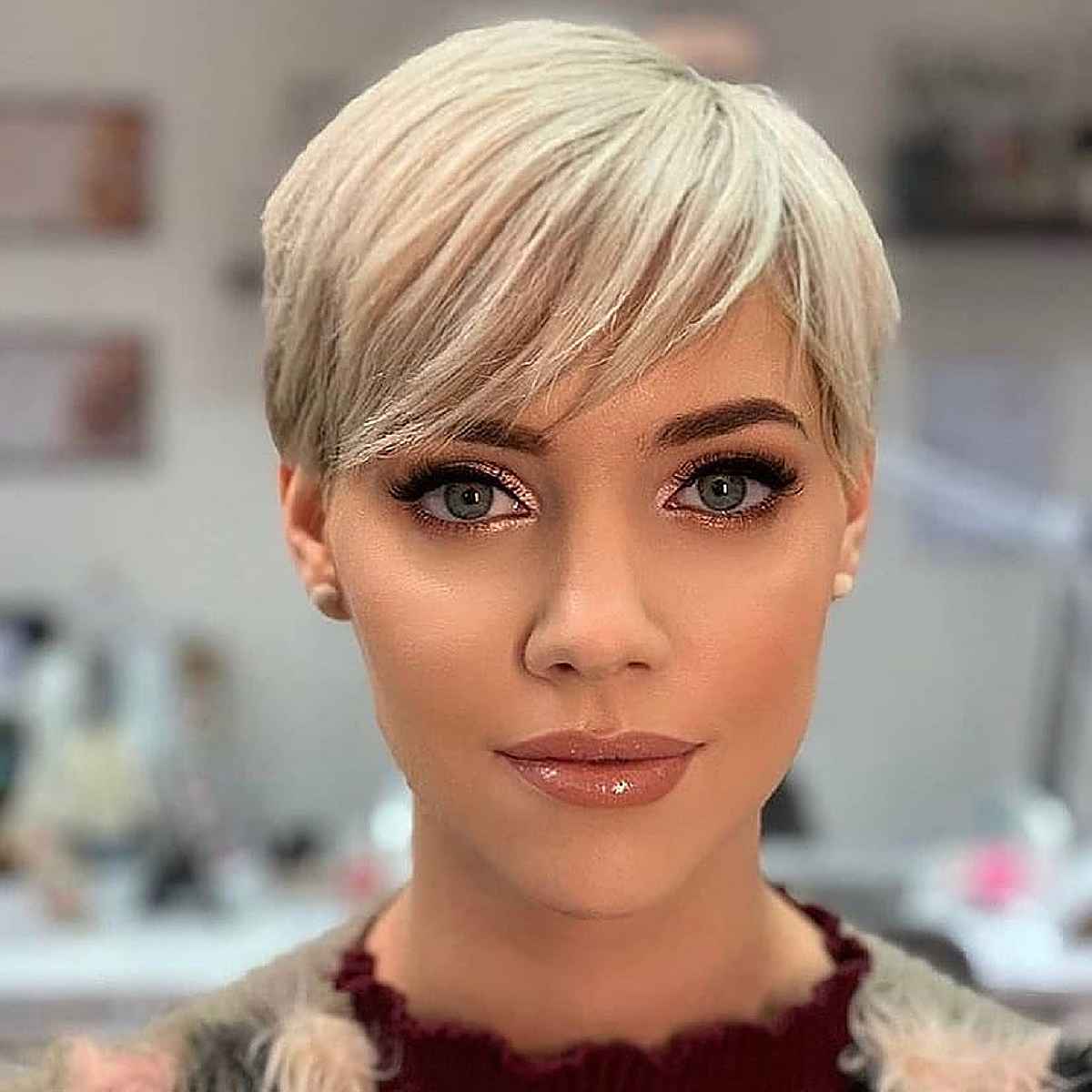 Short Haircut with Side Fringe