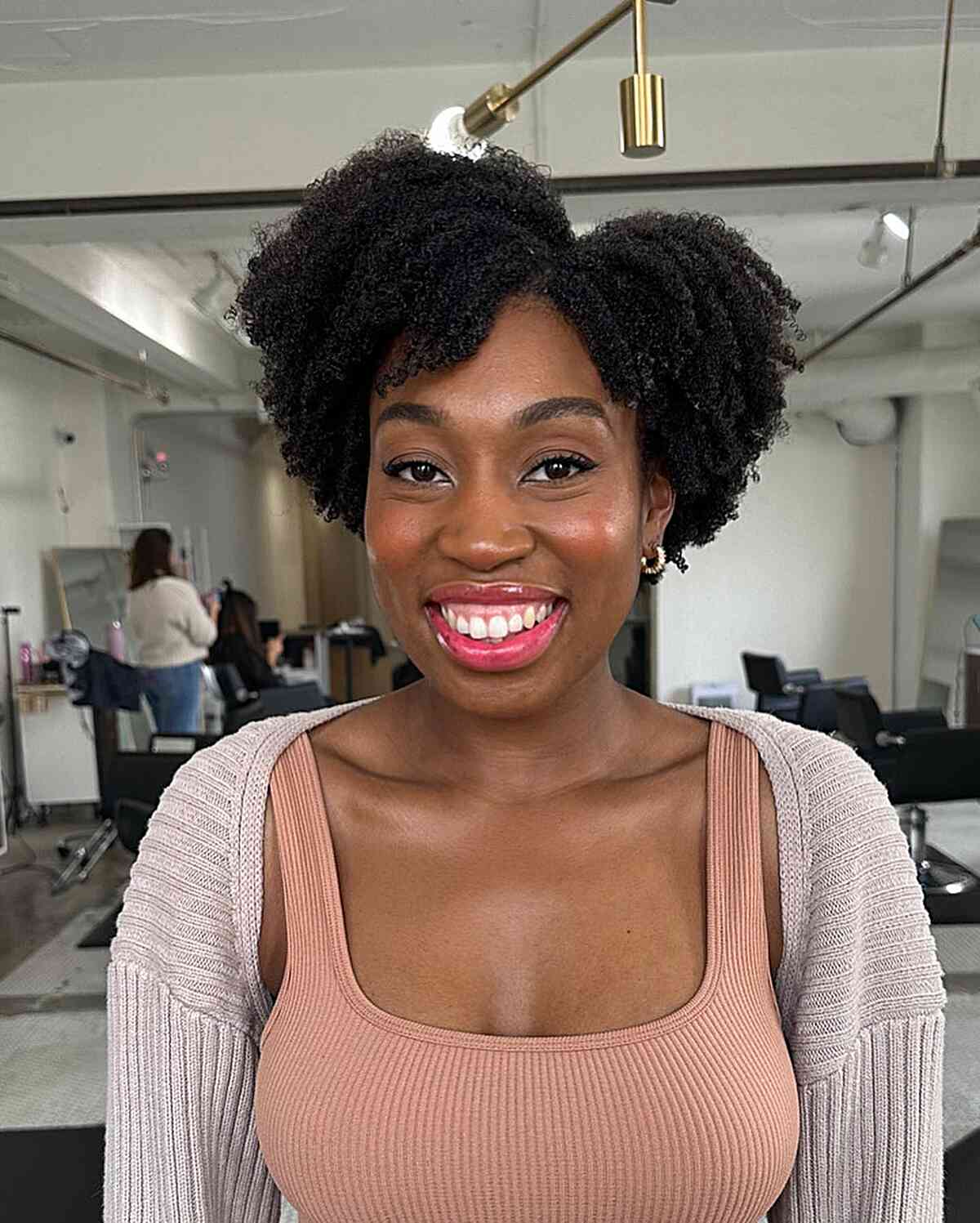 Short High Density Natural Curls for black women with short hair