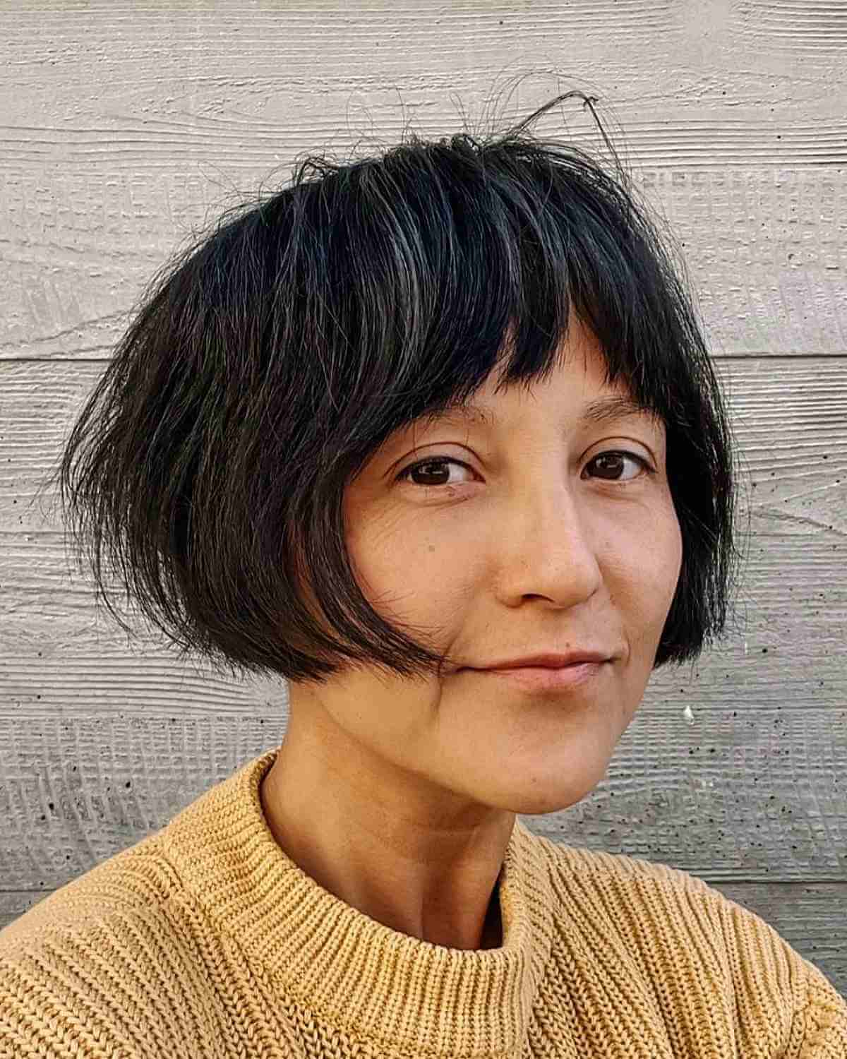 Short Jaw-Length Stacked Bob on Women Over 50