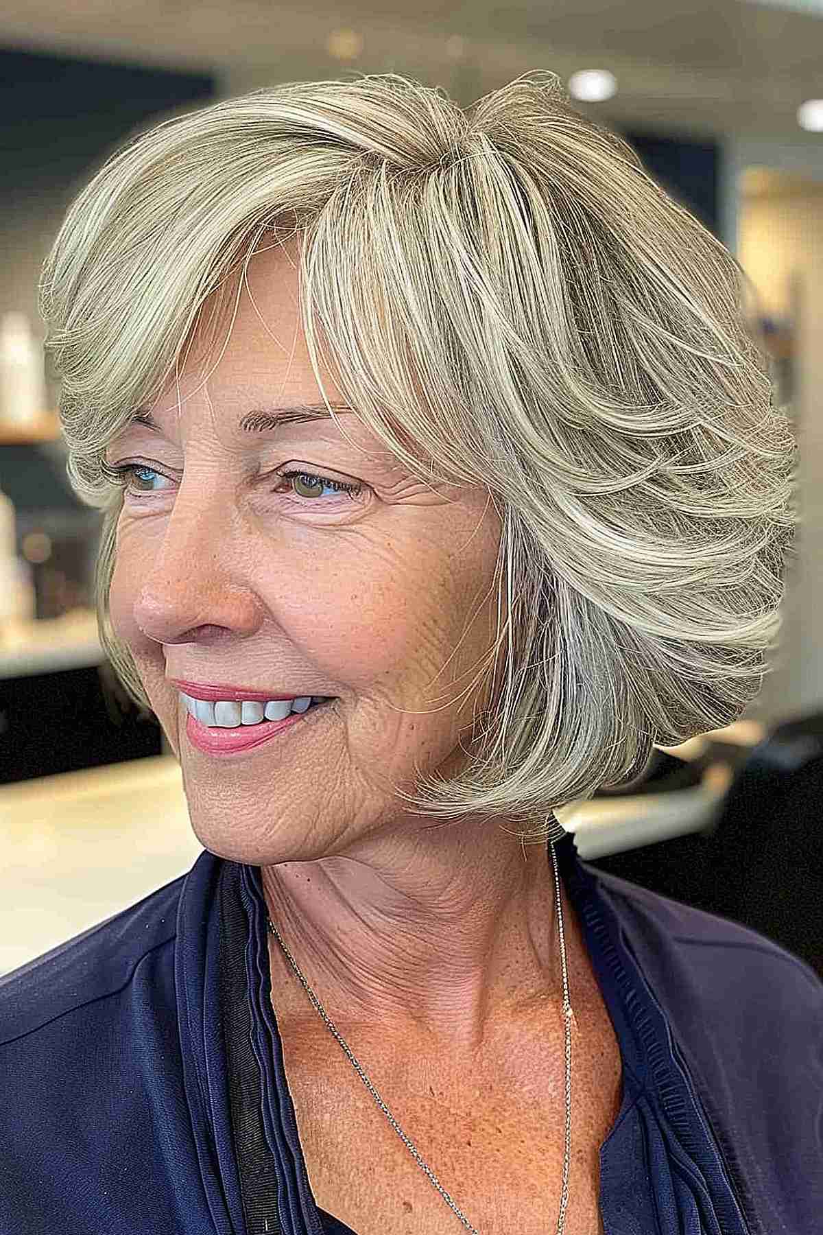 Short Layered Bob for women over the age of 60