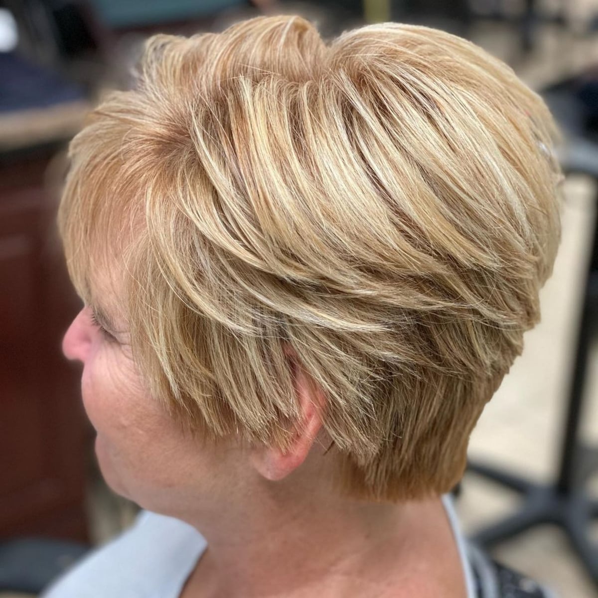 Short layered cut for over 50 ladies with fine hair