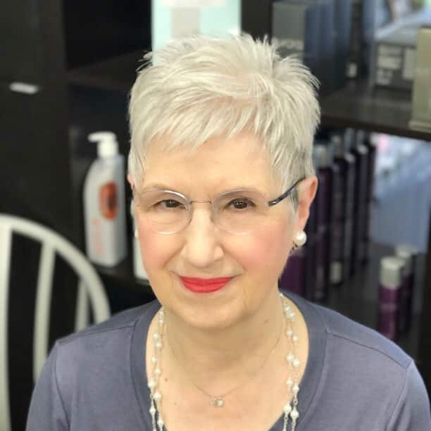 short layered haircut for over 60 with oval face shape