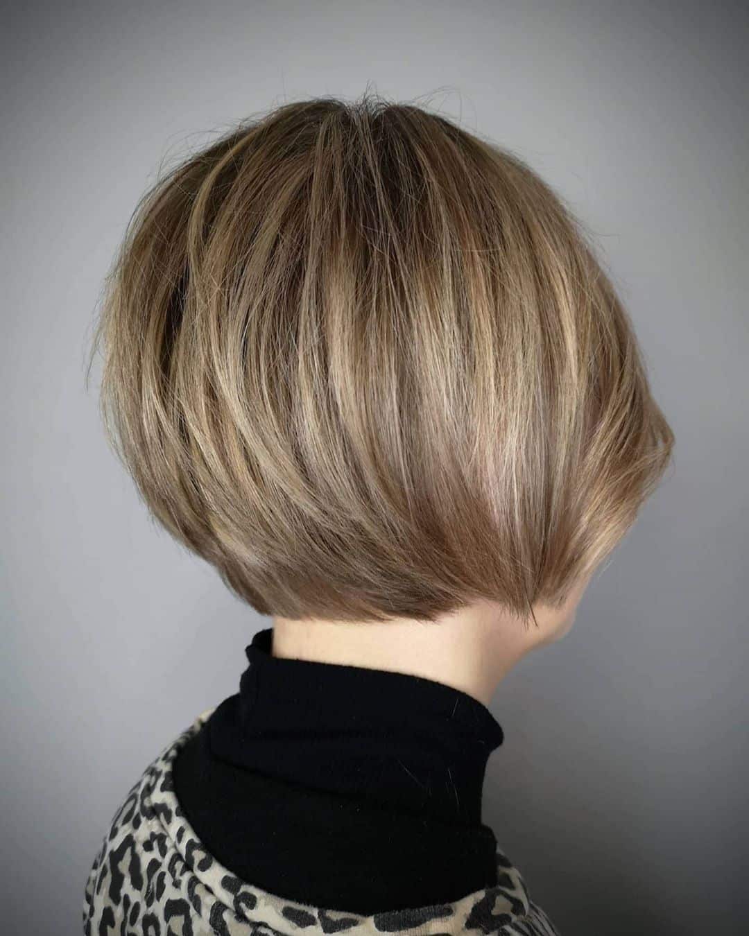 Short Layered Inverted Hair with a Back View
