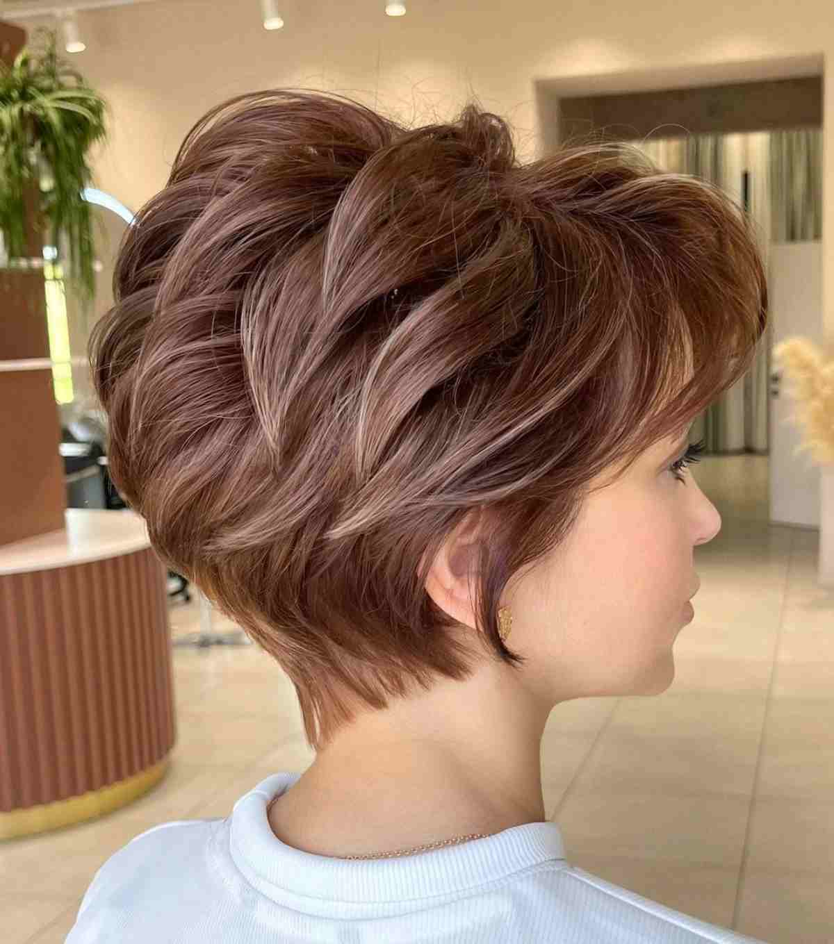 Short Layered Pixie with Highlights