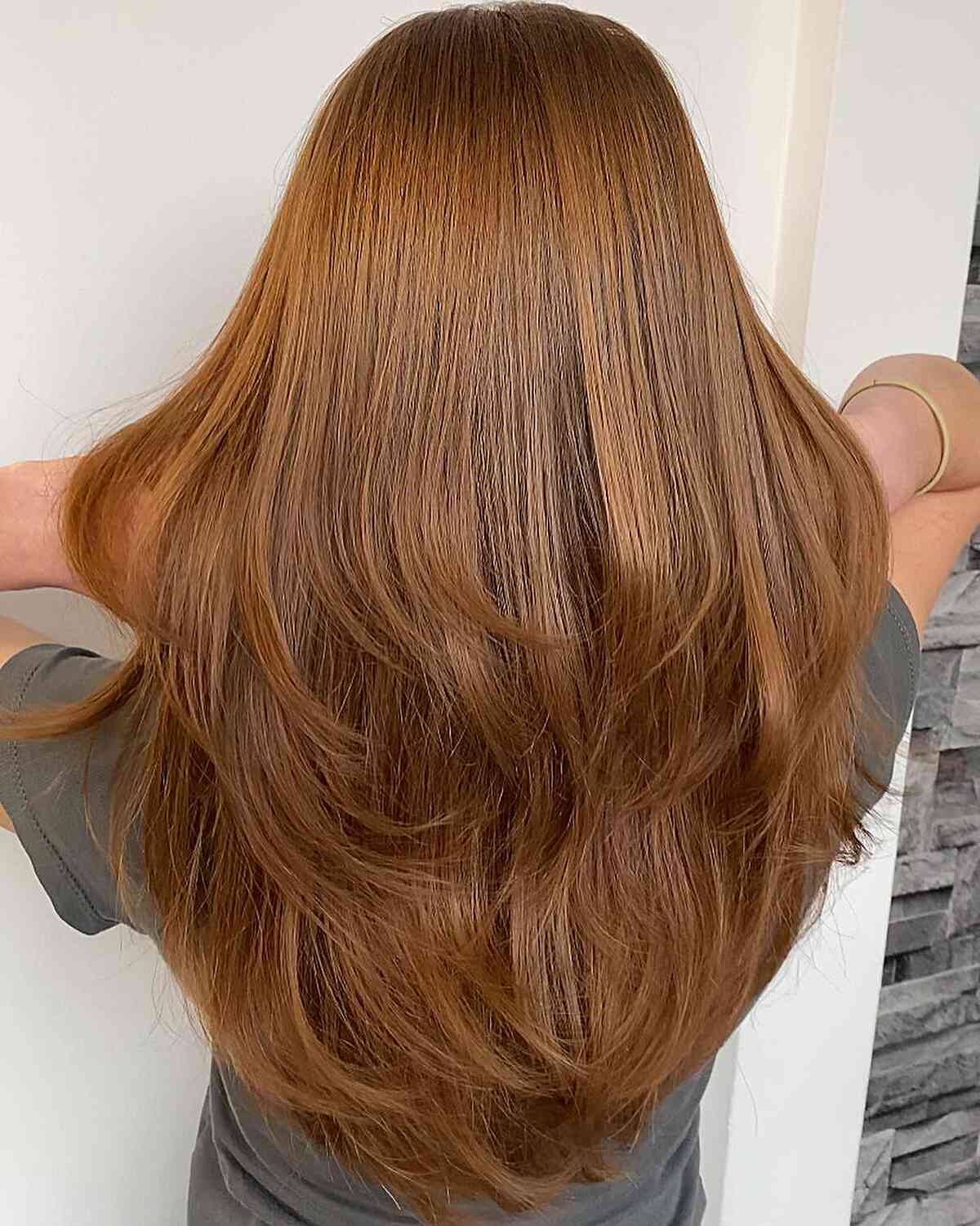 Short layers on long straight hair