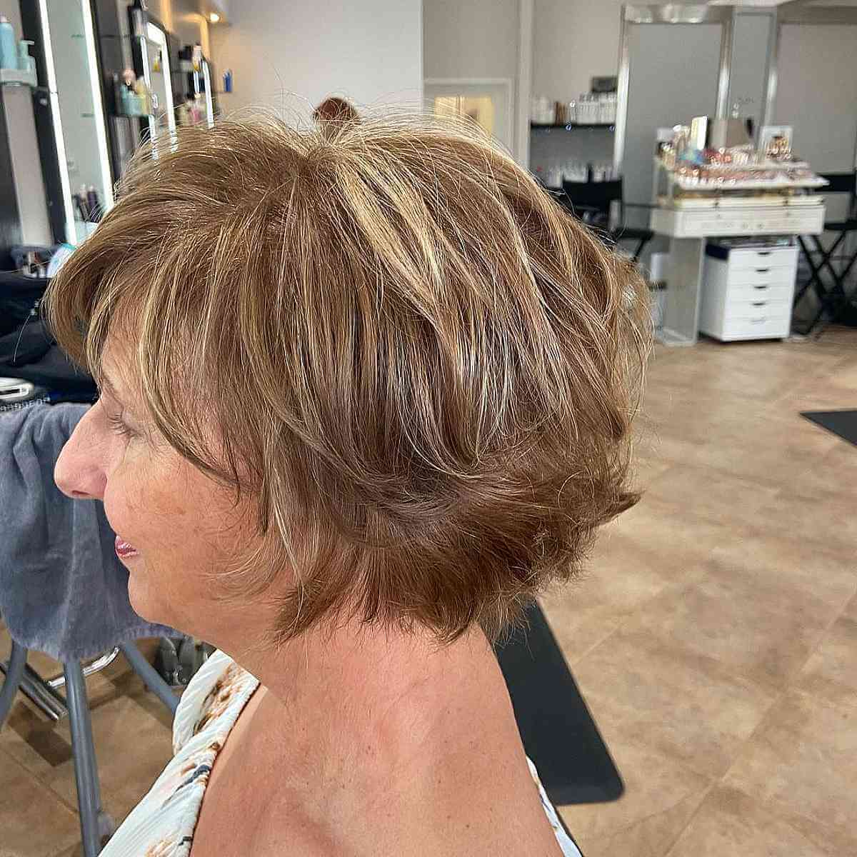 Short Light Golden Brown Hair for Women Over 60