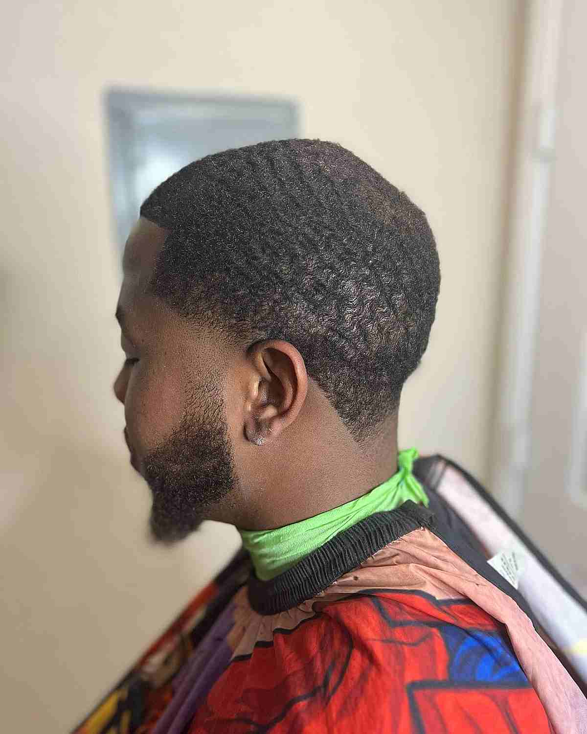 Short Low Fade Curly Cut for Black Men