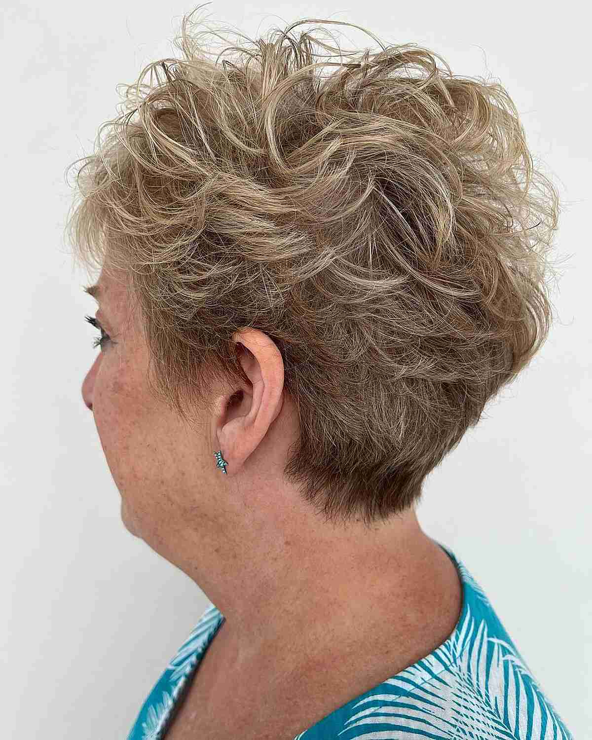 Short Messy Crop Cut with Feathered Layers for Old Ladies