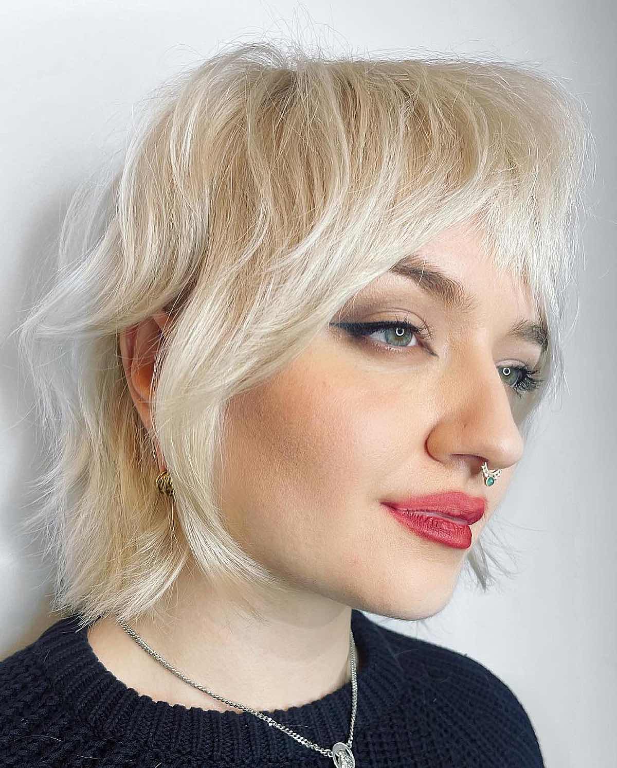 short mullet with textured ends