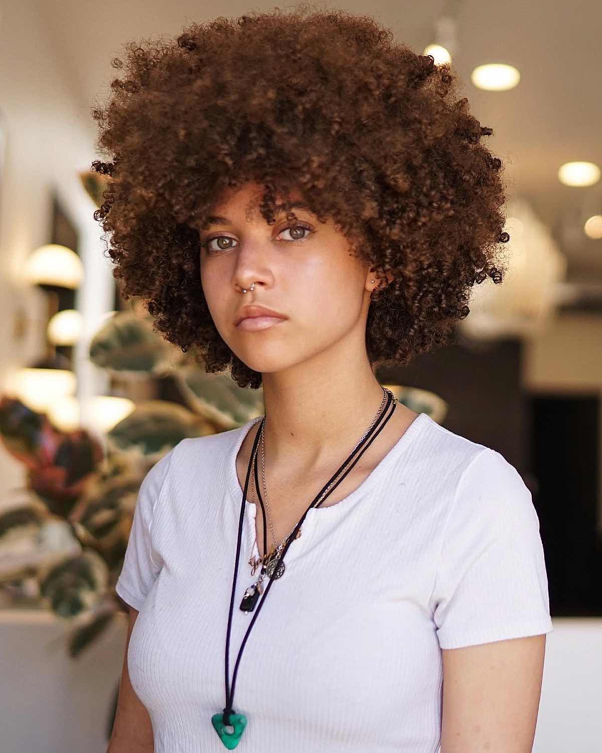 Short Natural Afro for African American Women
