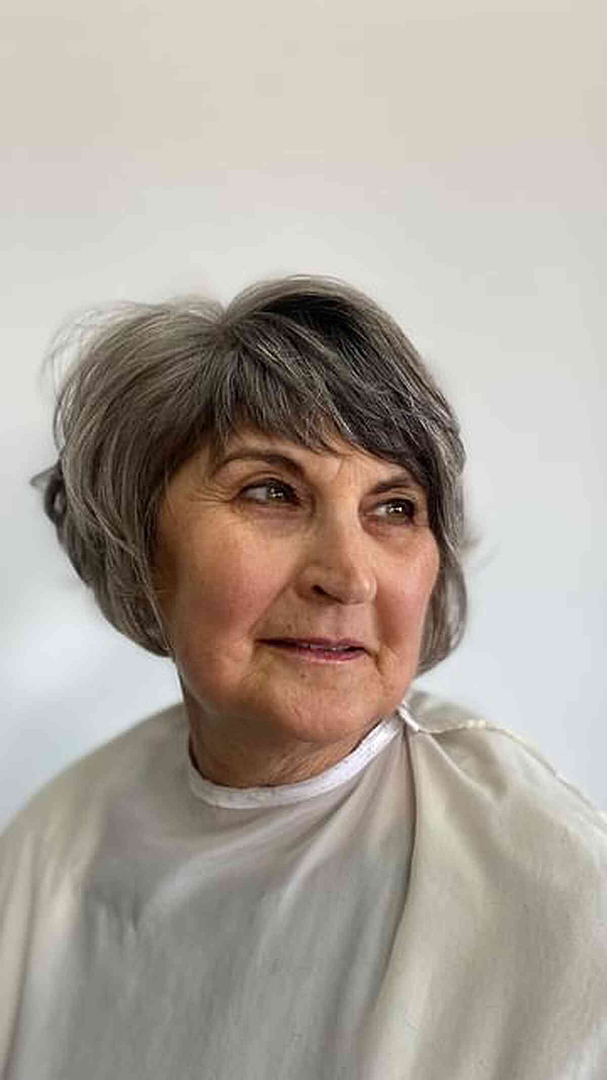 Short Natural Grey Salt and Pepper Hair for 60-Year-Olds