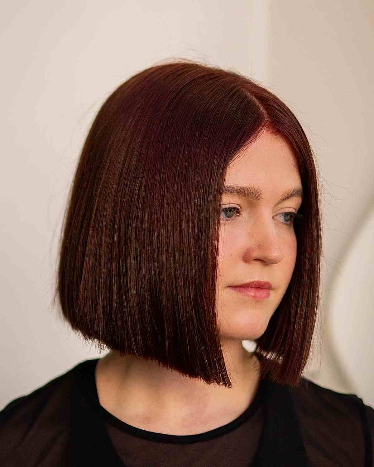 Short Natural Red Hair with a Sleek Bobbed Style for Girls