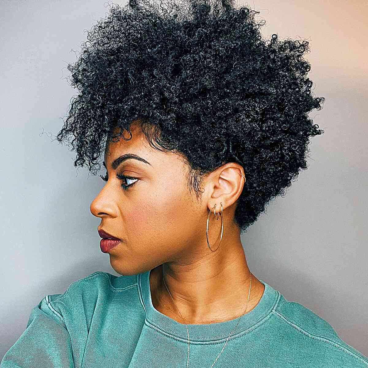 Short natural tapered curls