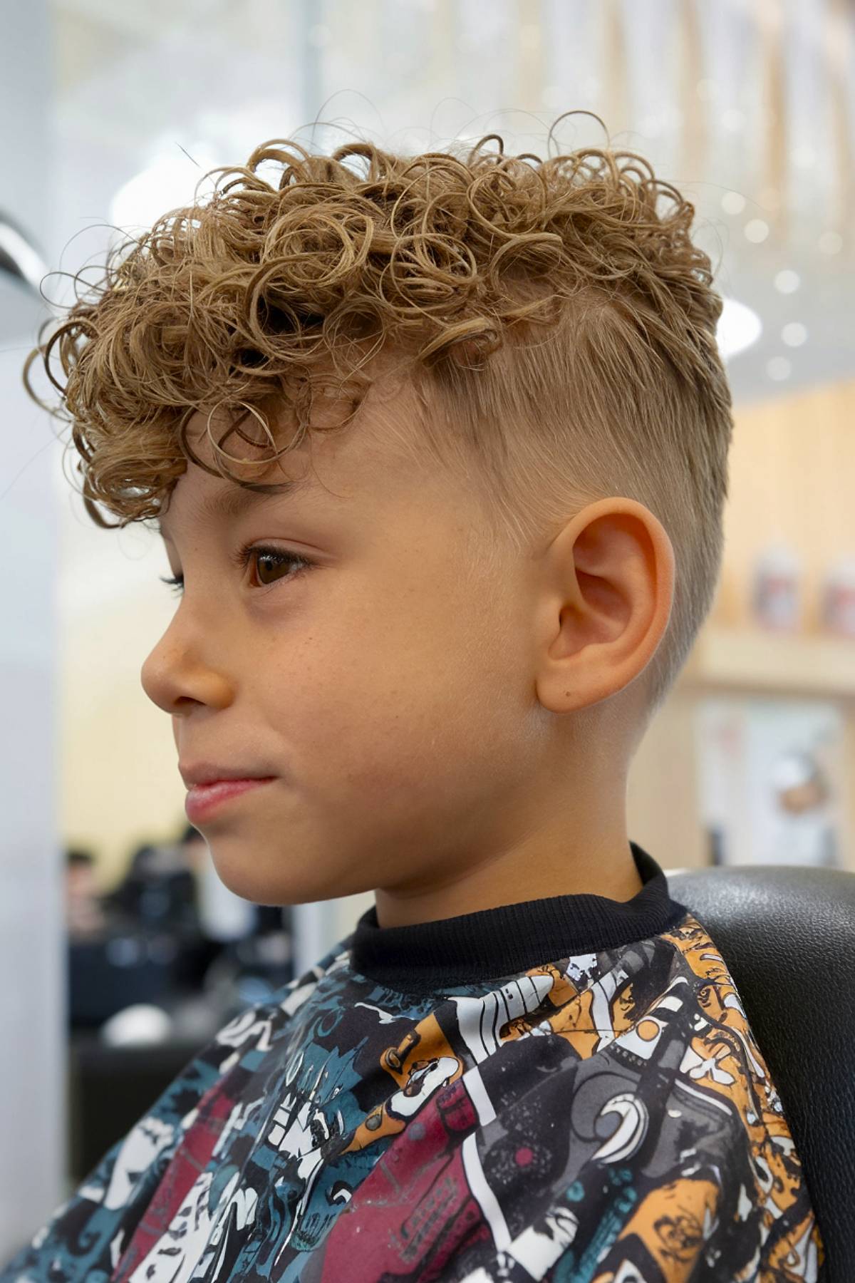 Short perm with fade for boys