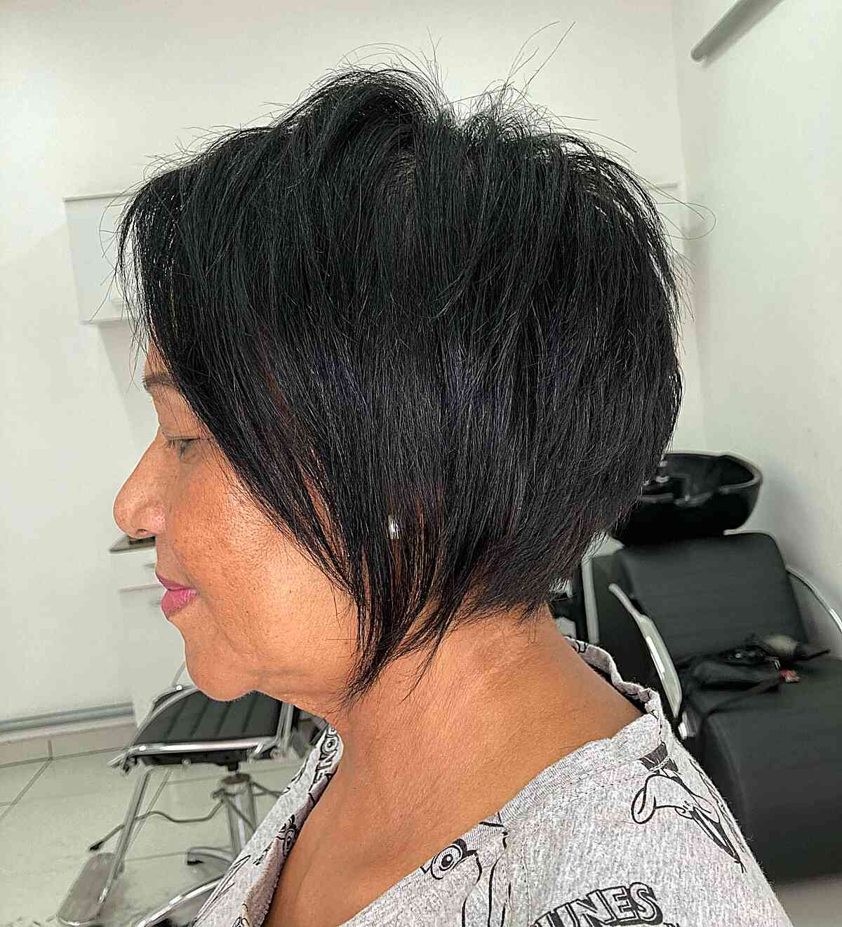 Short Piece-y Layers for Edgy Pixie Bob Hair on Older Ladies Over 50