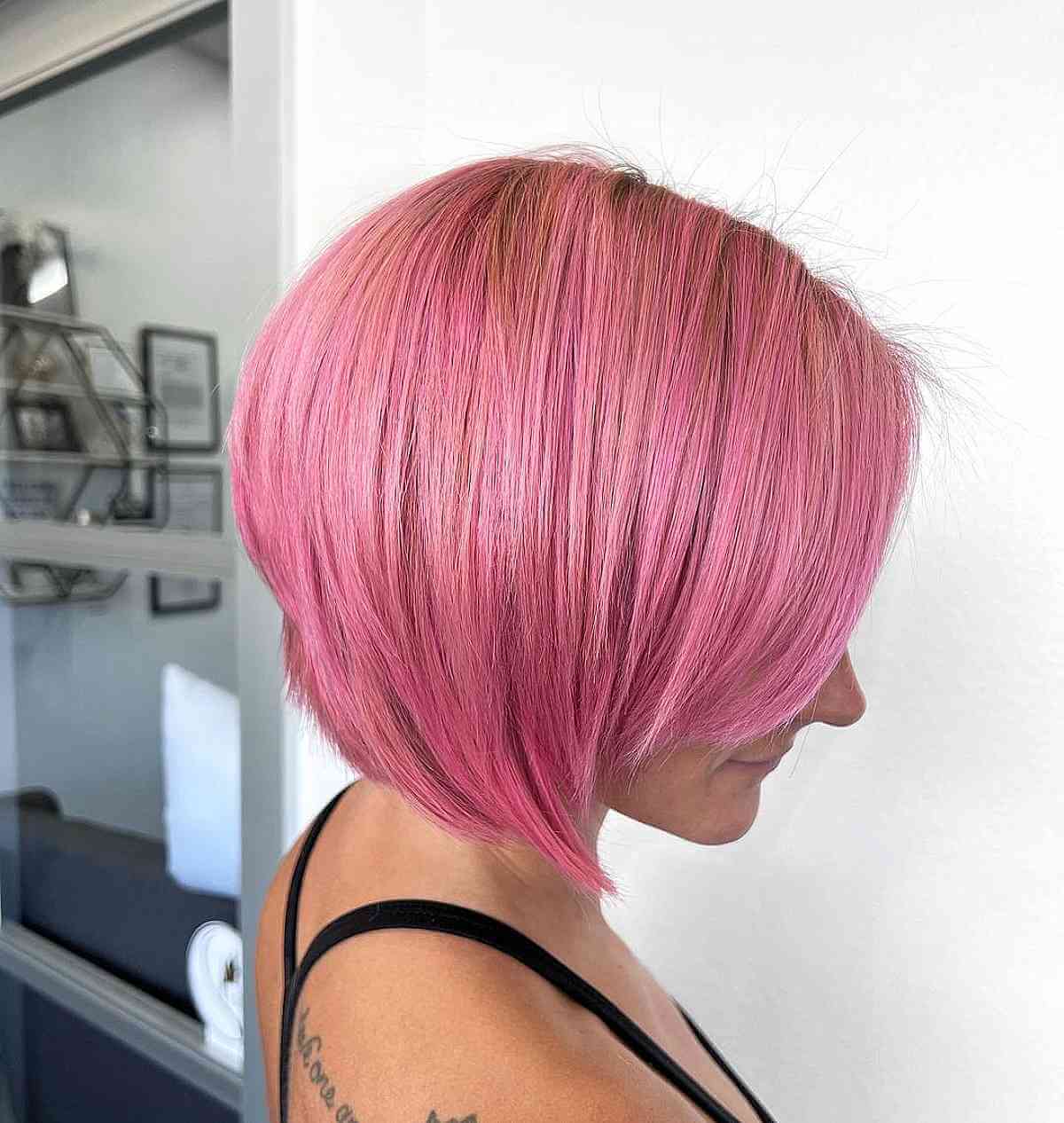 Short Pink Bobbed Hair