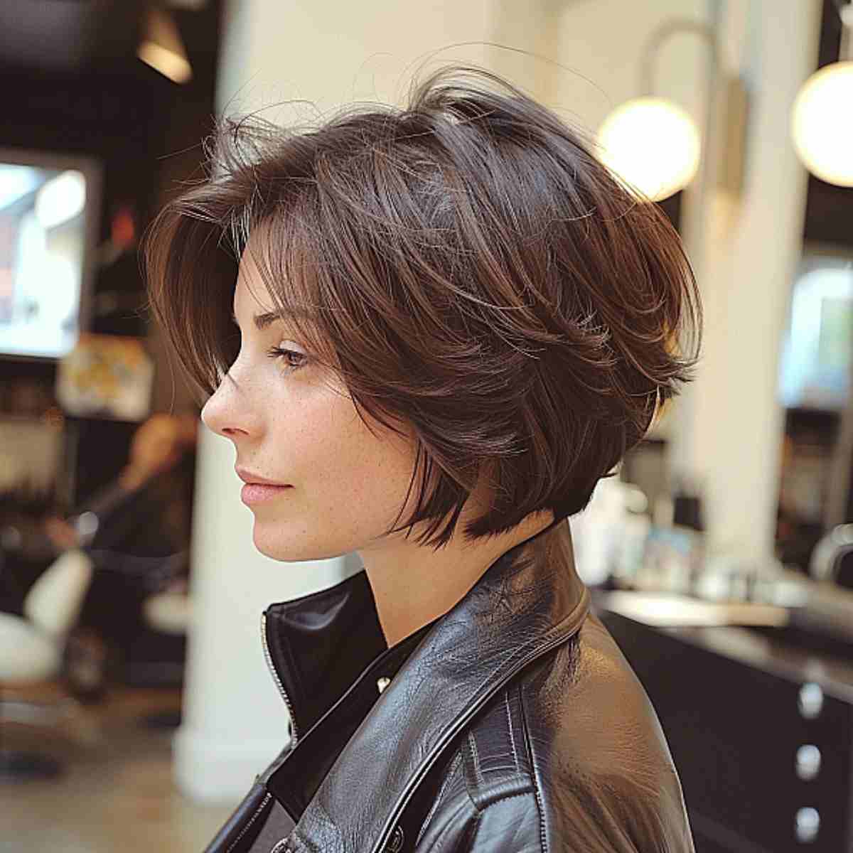 Short pixie bob with top layers