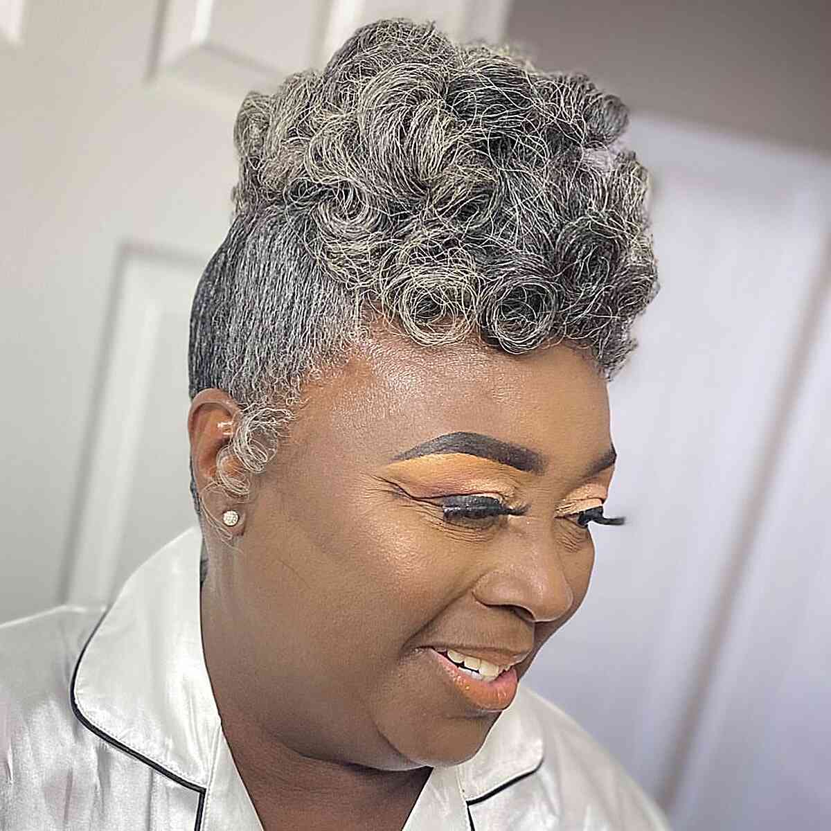 Short Pixie Cut and Curly Top Sew-In Weave