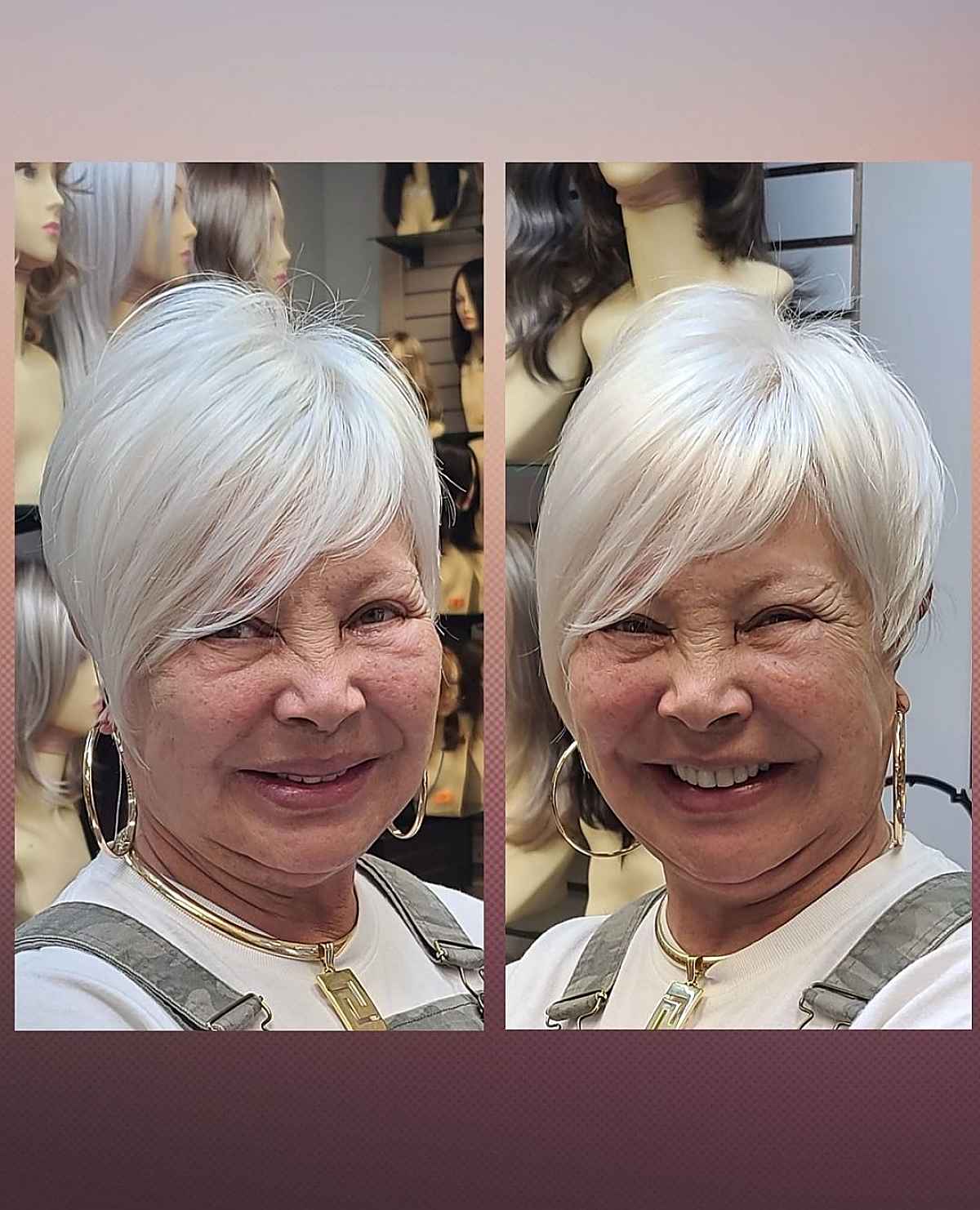 Short Pixie Cut with Bangs for 70-year-old women