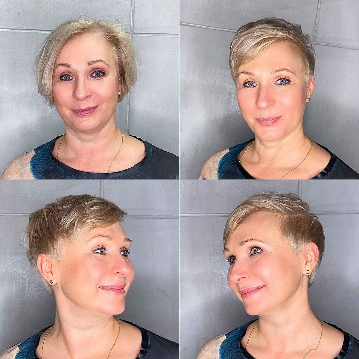 Short Pixie Hairstyle for Older Women with Thinning Hair