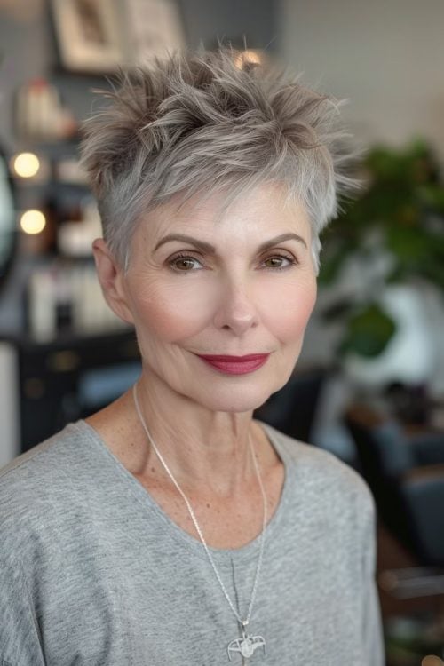 27 Short Spiky Haircuts for Women Over 60 with Sass